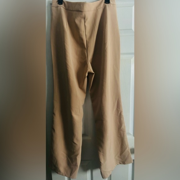 SHEIN Privé Plus Camel High Waist Wide Leg Pants 1XL - Picture 5 of 5